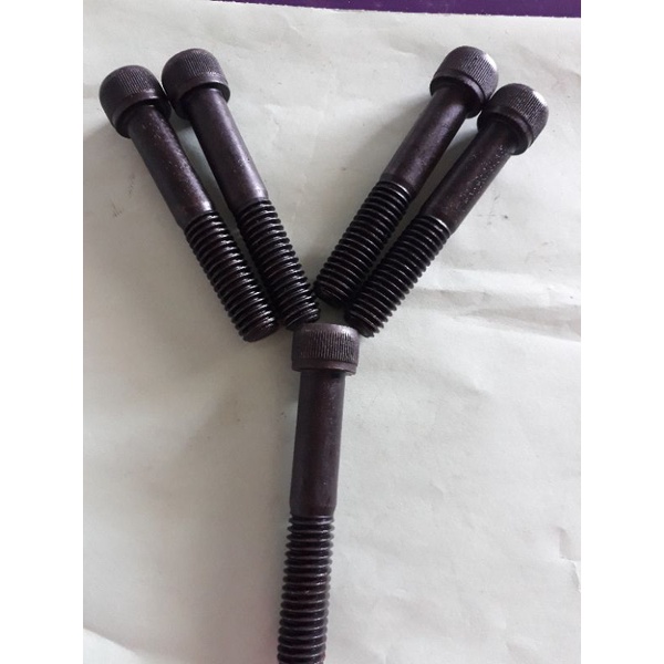 Baut L 5/16x2 /(inchi)/panjang 5cm/L hitam/baja grade 12.9