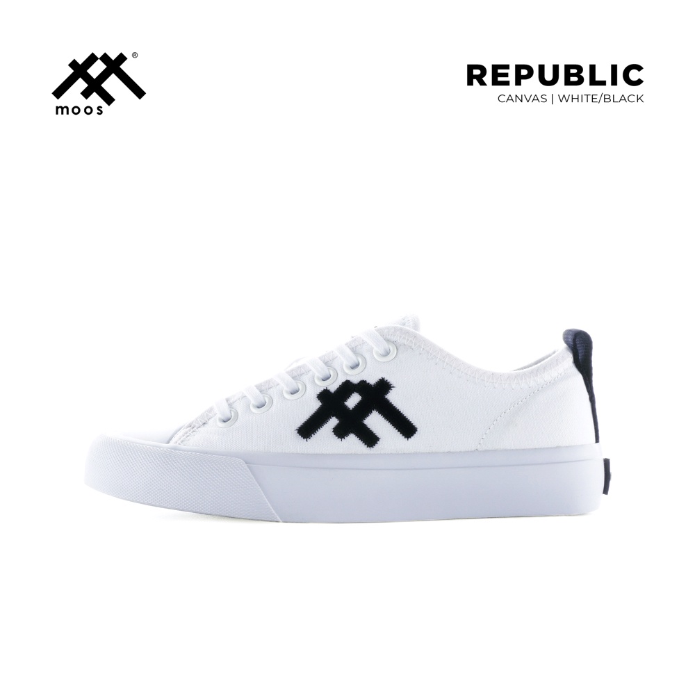Moos Footwear - Sepatu Sneakers Casual Pria Wanita Unisex Moos Ox Republic White/Black 100% Original