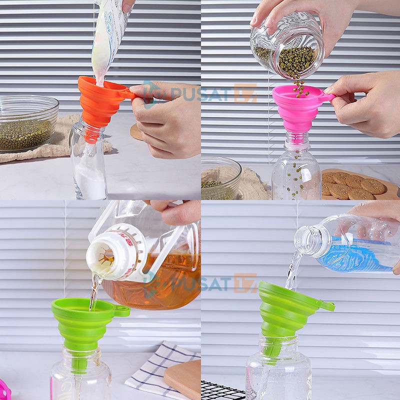 [CLASHOP] CORONG SILIKON LIPAT PORTABLE / CORONG AIR SILIKON / CORONG MINYAK SERBAGUNA SILICONE FUNNEL