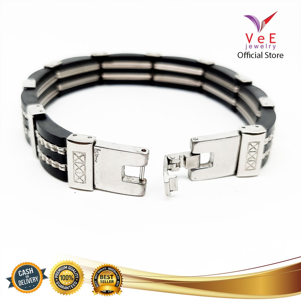 Vee Gelang Titanium Anti Karat Pria Wanita