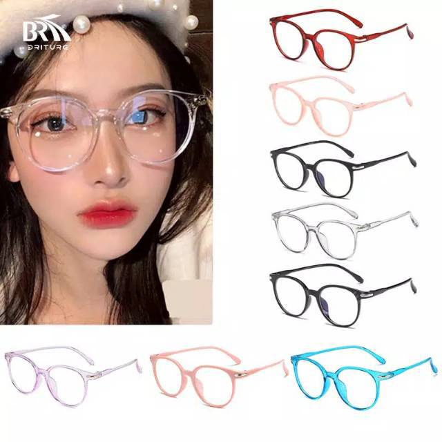 ❤ RATU ❤ Kaca Mata Anti Radiasi | Kacamata Fashion Murah | Wanita | Pria Frame Transparan | Fashion Korea Bulat | Gradiasi | Glasses Traveling