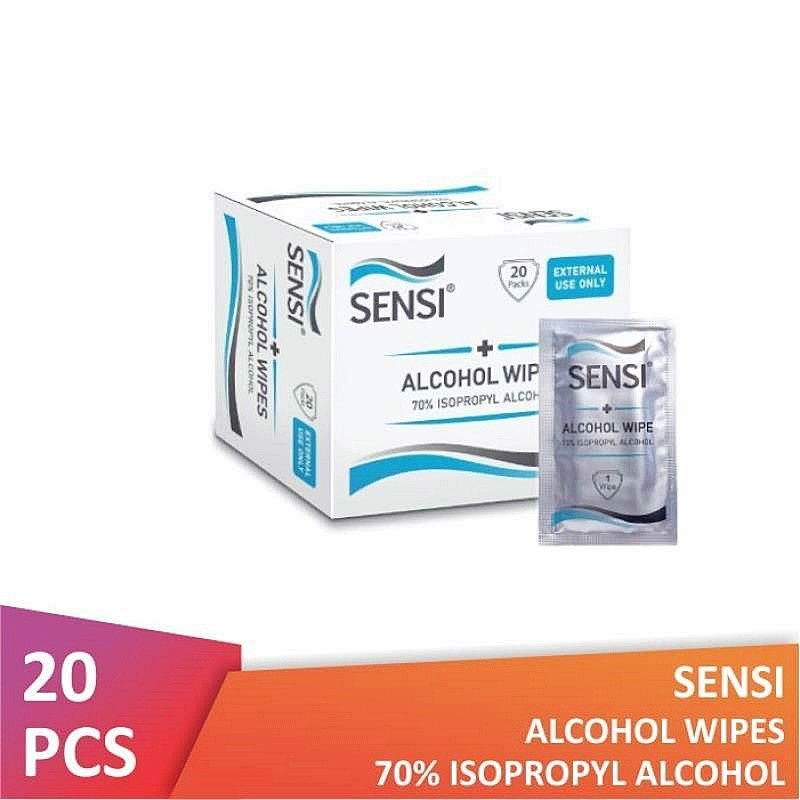 Sensi Alcohol Wipe Swabs isi 20 lembar/Tisu Basah Sensi