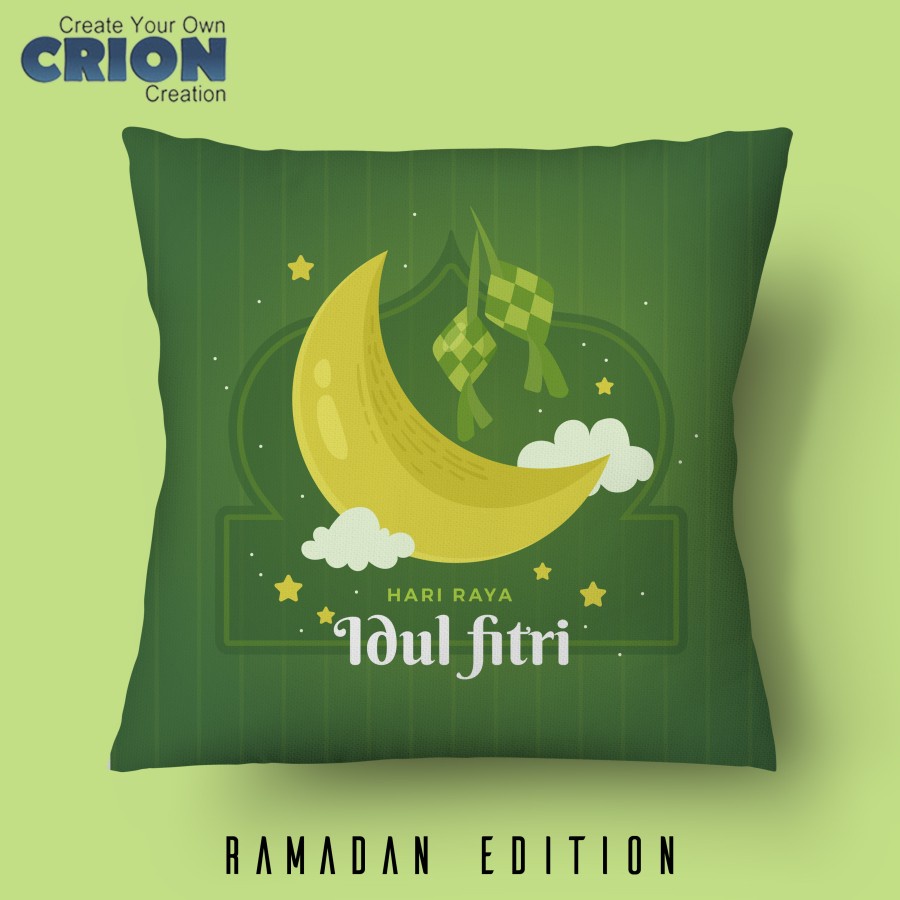 CRION - Bantal Motif Idul Fitri / Lebaran / EID custom tulisan / nama