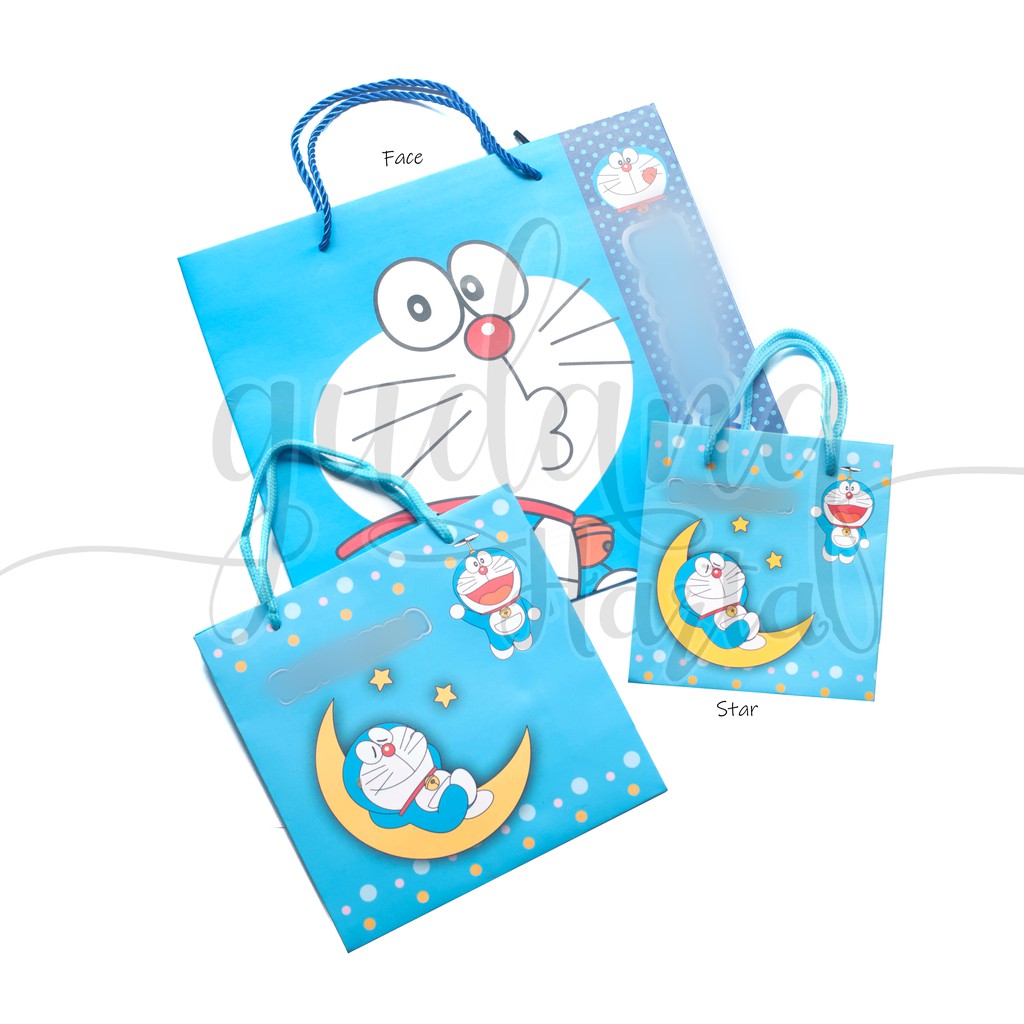 Paper Bag Kucing Biru Gift Packaging Lucu Tas Kertas Unik GH 506302