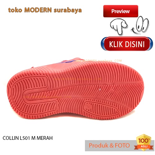 Sepatu anak casual slip on tali kain rajut COLLIN L501 M MERAH