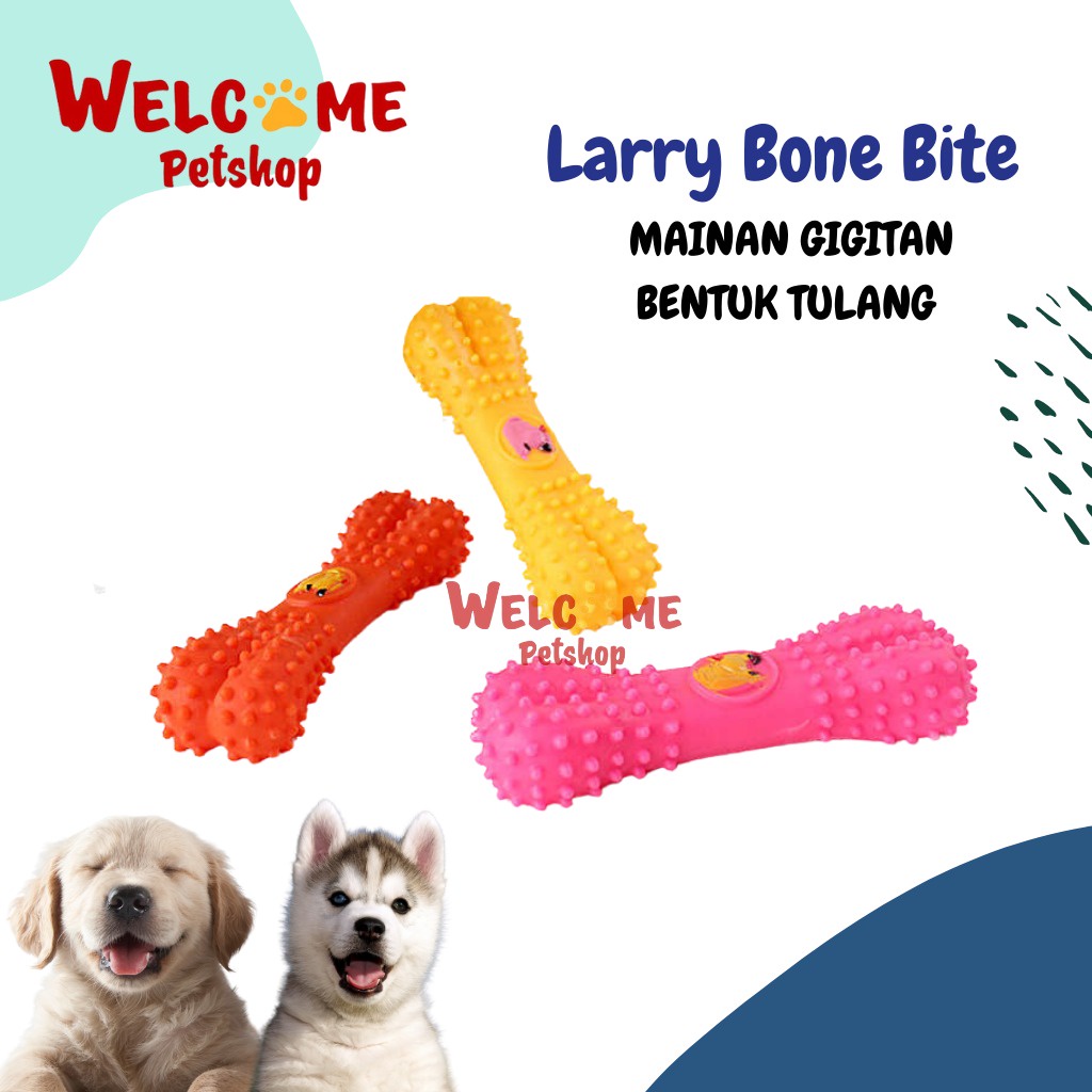 Larry Bone Bite / Mainan Gigitan Anjing Bentuk Tulang Dog Toy