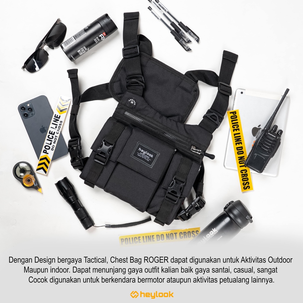 Tas Dada Tactical Chest Bag Rig Outdoor Sepeda Motor Touring Tas Pelindung Dada Pria Wanita Travelling Model Terbaru Stylish Tebal Premium UH13