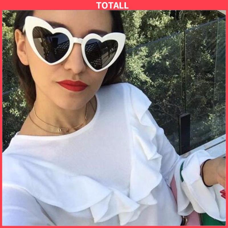 COD Fashion Wanita Wajah Besar Retro Cinta Kacamata Musim Panas Perjalanan Pose Kerai Sunglasses-Totall