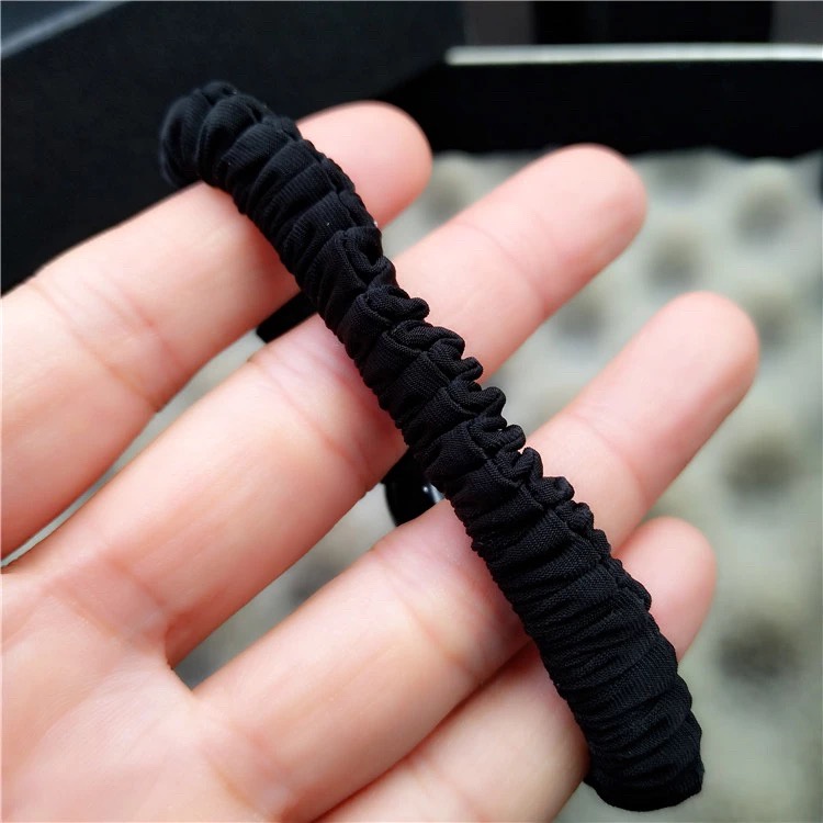 1 Pcs Ikat Rambut Wanita Polos Hitam Casual Simple Fashion Model Gelang