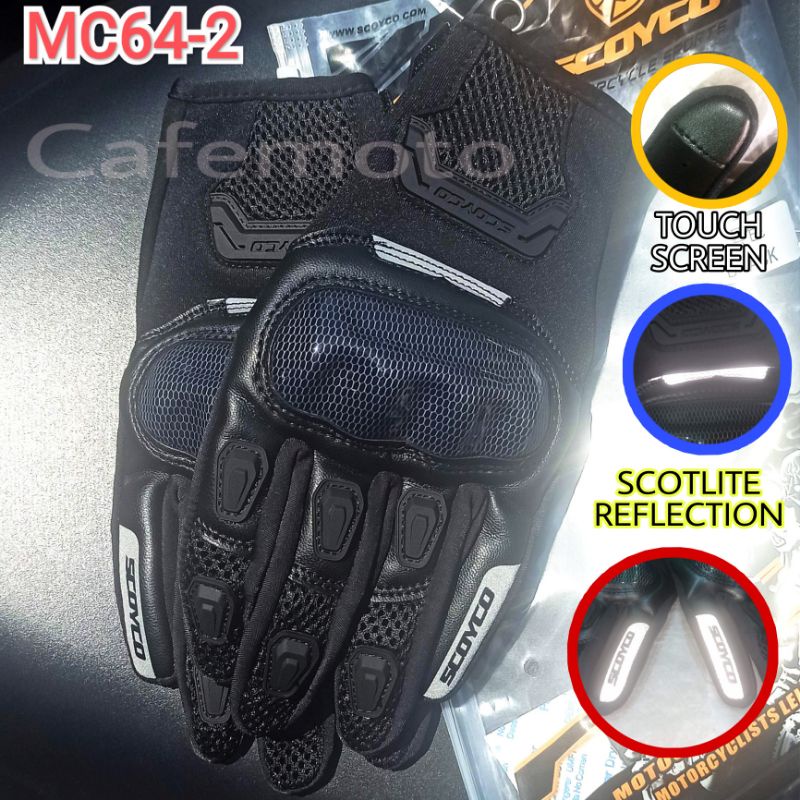 Scoyco MC64-2 Gloves - Sarung Tangan MC 64 2 support Touch screen karbon 642 mc64