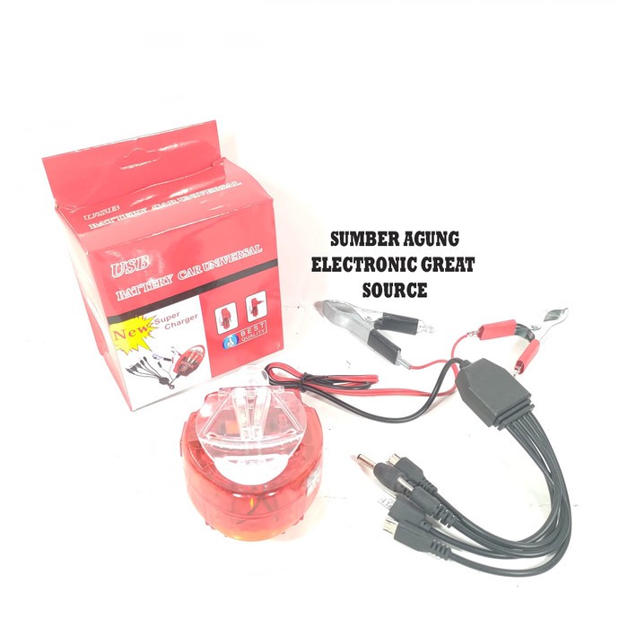 Charger Universal Aki 5in1 Destop Cas HP Dari Aki Langsung 12V DC Berk