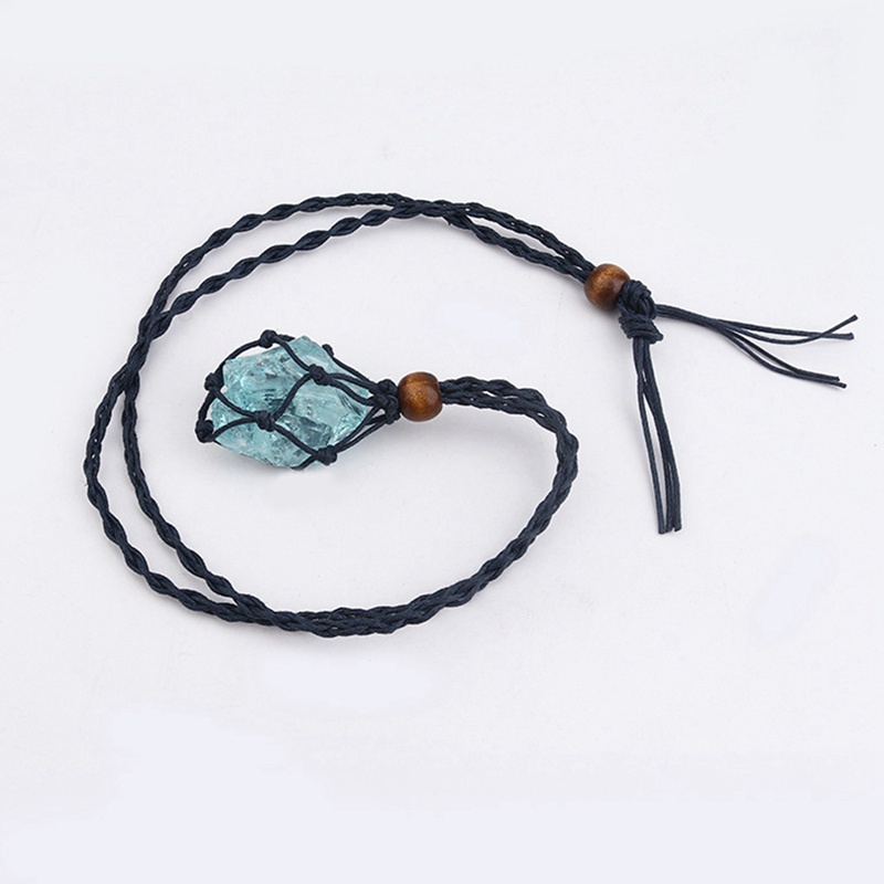 Fancyqube Kalung Rantai Klavikula Hias Liontin Mata Harimau Kristal Lapis Lazuli Turquoise Amethyst