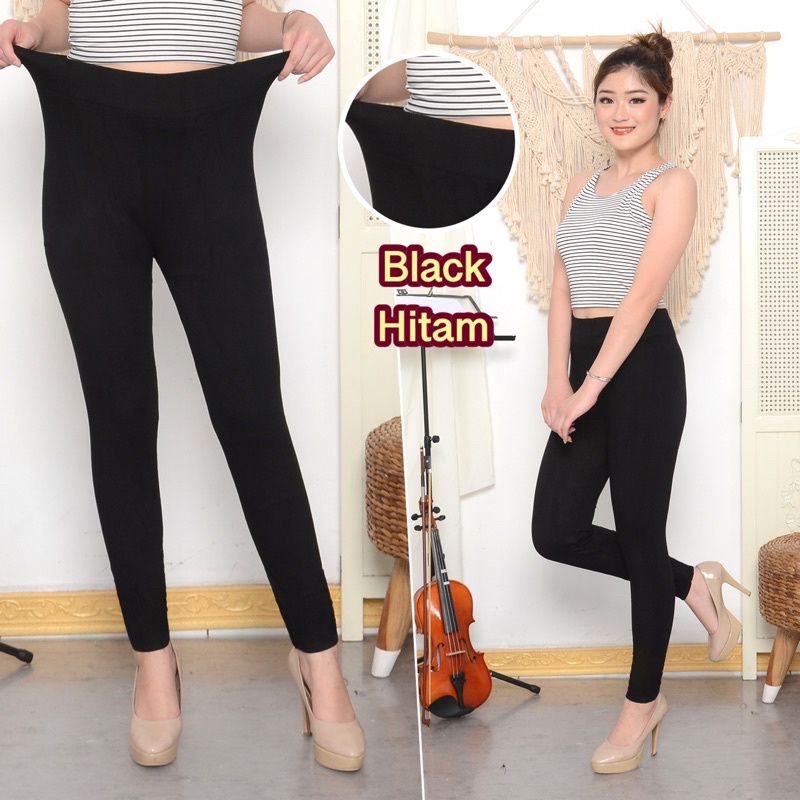 LEGGING POLOS PREMIUM / CELANA LEGGING HW IMPORT PREMIUM HITAM ALL SIZE SAMPAI JUMBO