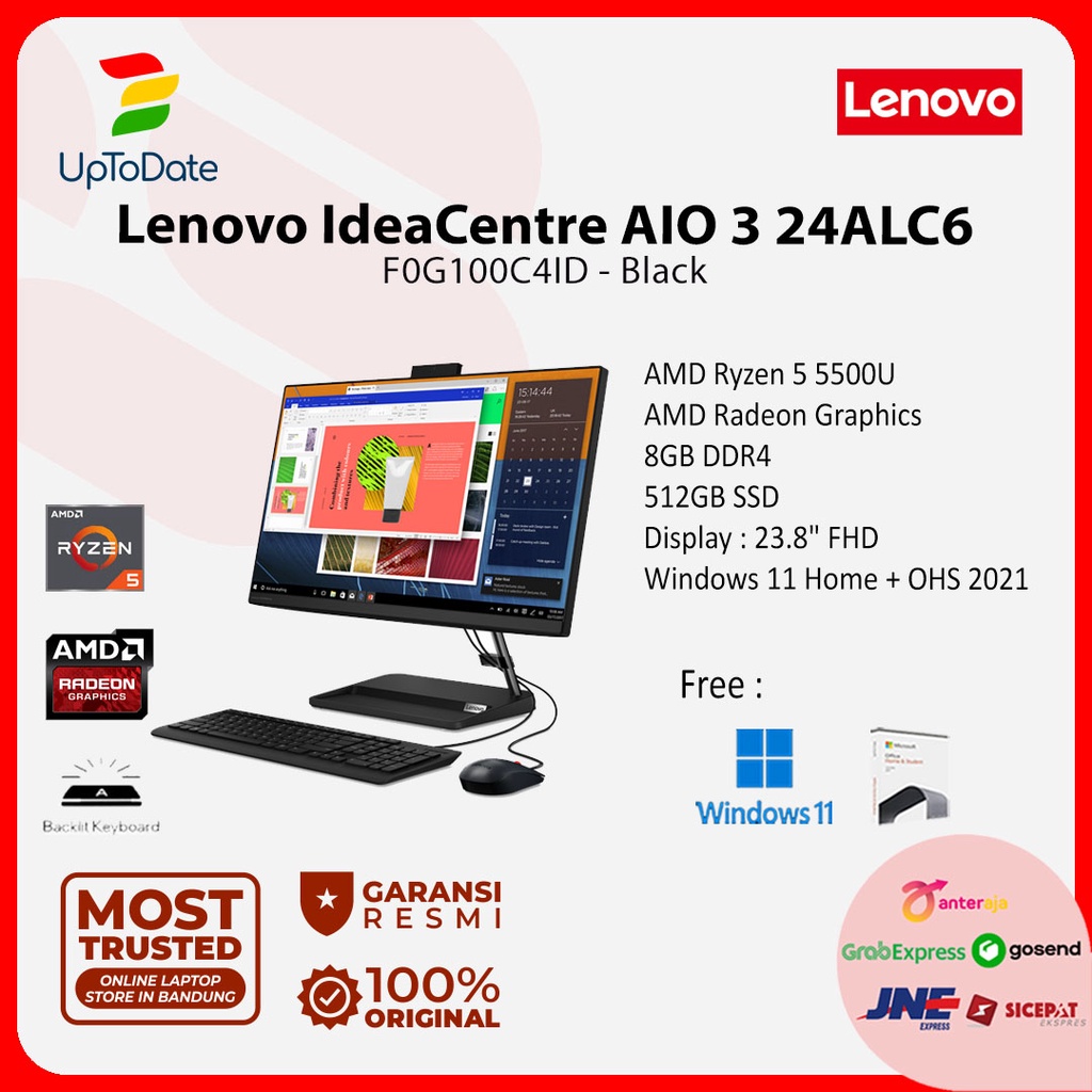 Lenovo IdeaCentre AIO 3 24ALC6 C4ID Ryzen 5 5500U 8GB 512GB W11+OHS21