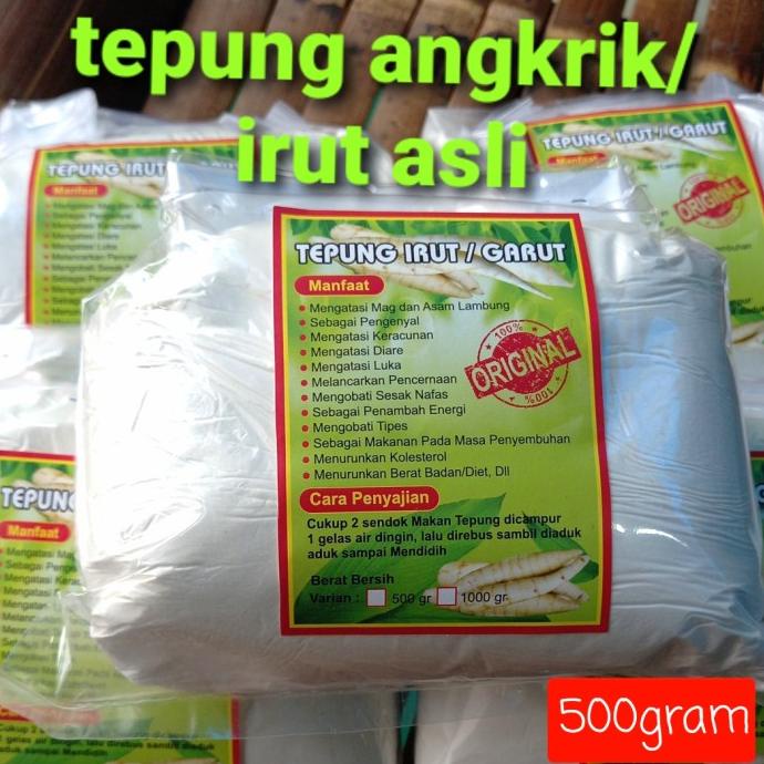 

TERBAIK TEPUNG ANGKRIK/IRUT ASLI.PATHI SAGU MBI GARUT/OBAT ASAM LAMBUNG ALAMI. BAHAN MAKANAN