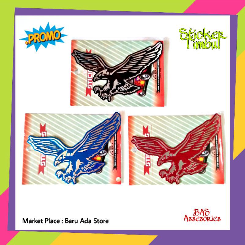Sticker Timbul Emblem Mobil Motor Burung Garuda