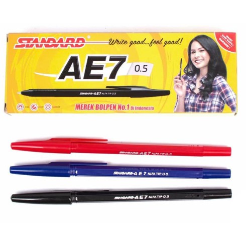 

Pulpen Standard [AE7/12 pcs] / Ballpoint Pena Pen [0.5 mm/1 Pack]