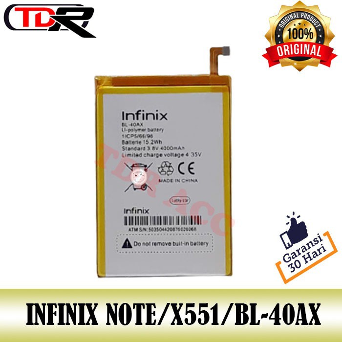 Baterai batre battery infinix hot note X551 BL-40AX ORIGINAL/ batre handphone infinix x551 bl40ax