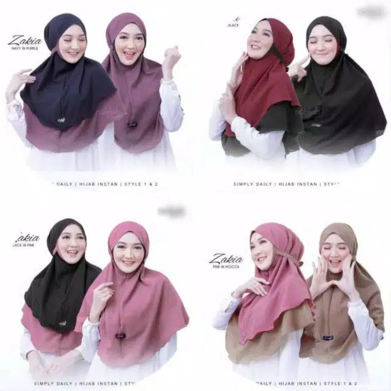 Jilbab bergo maryam zakia 2 layer bolak balik
