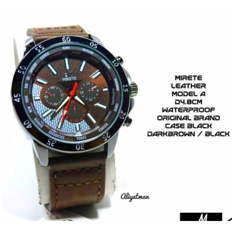 JAM TANGAN PRIA MIRETE TALI KULIT ORIGINAL