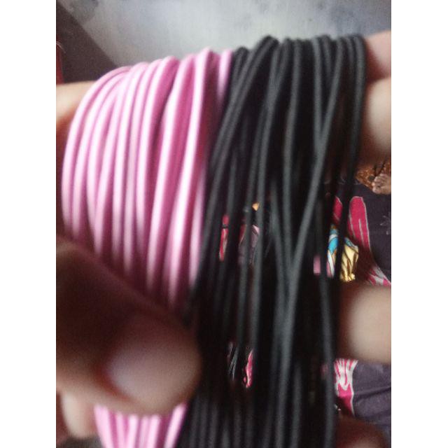 Tali karet elastis-tali masker-permeter- 1 Meter - 2 mm