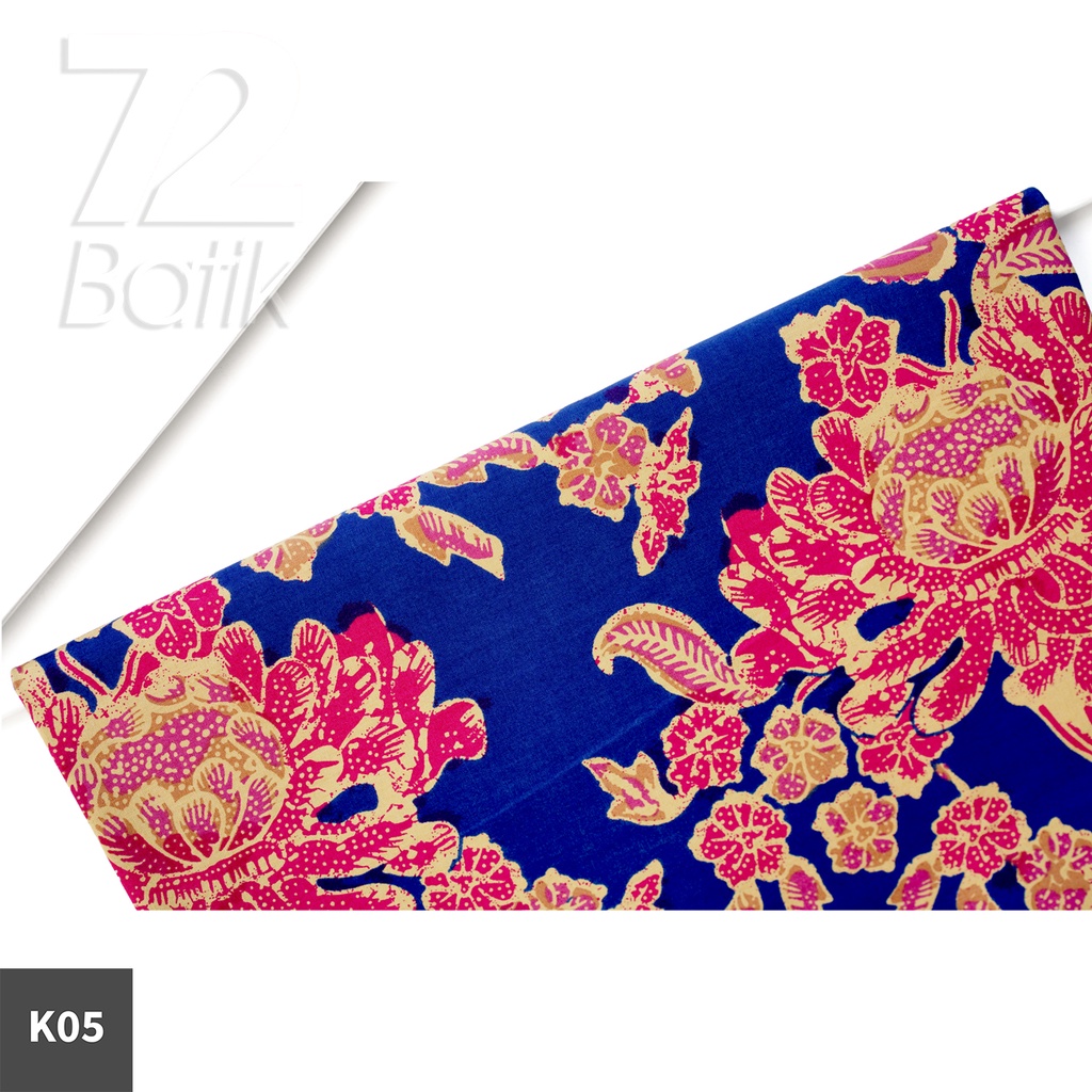 BAHAN BATIK PREMIUM Katun Motif Burung Warna Biru Tua Merah Muda Kuning 721074 Cap 72 Jarik Jarit Samping Kebat Panjang Batik Katun Modern Premium Bahan Seragam Batik Pernikahan Kantor Keluarga Murah Kamen Jadi Batik Bali Lembaran