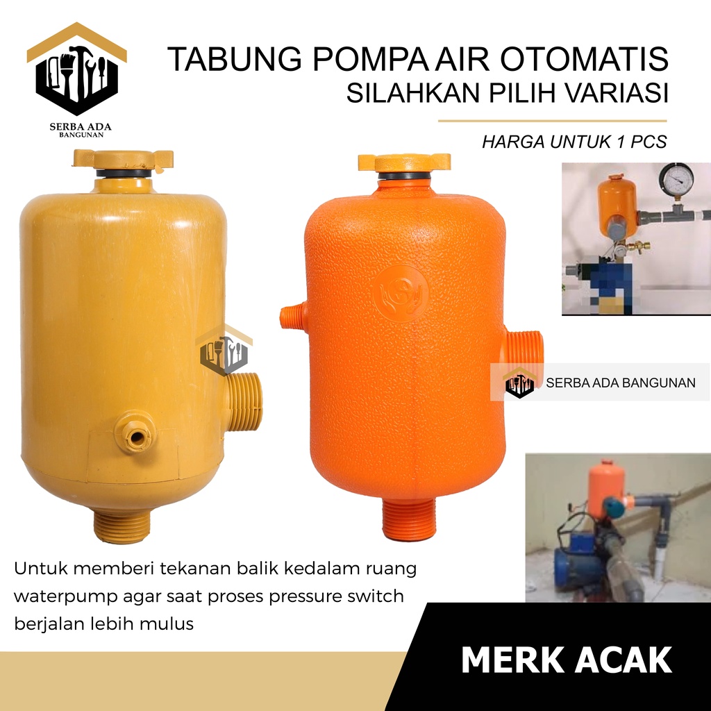 Tabung Otomatis Pompa Air PVC / Tangki Sanyo Dorong Fiber / Toren Cadangan