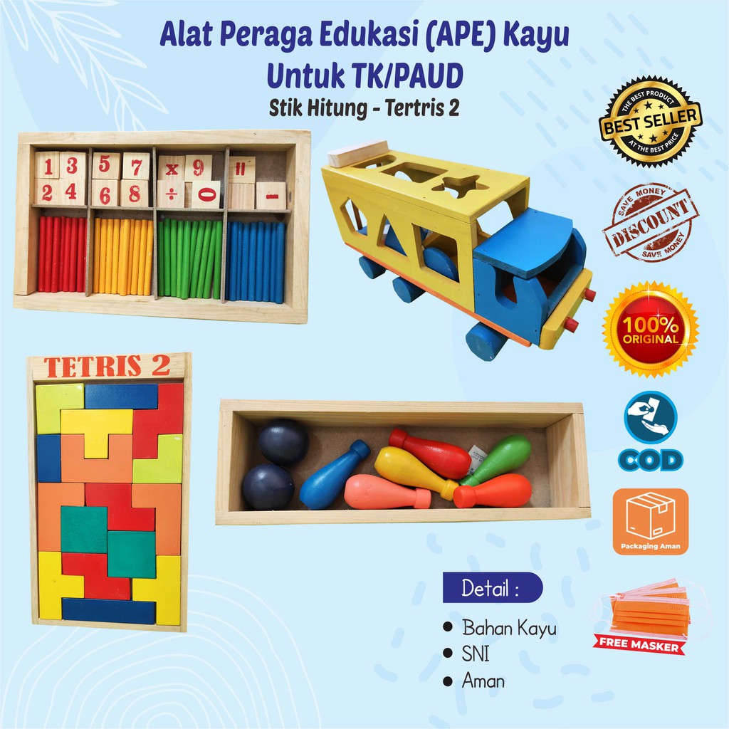  Edukasi  Mainan  Kayu Anak  Alat Peraga Edukasi  Anak  Tk  Paud 