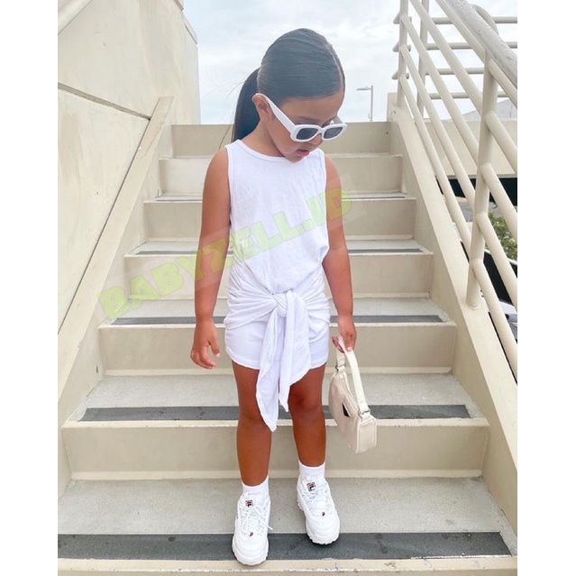 BAJU ANAK DRESS ANAK PEREMPUAN (code5592) TALI PITA DEPAN USIA 1-7th