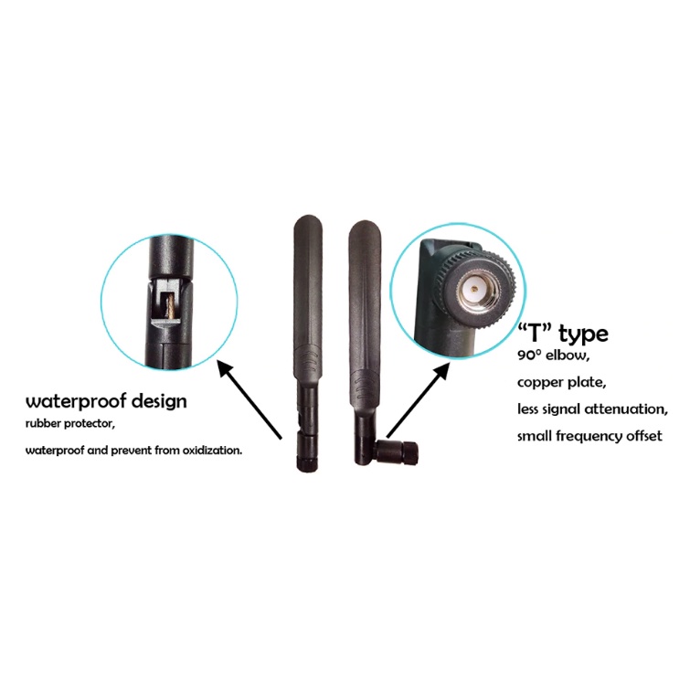 EOTH Antena Router WiFi Amplifier Dual Band Wireless Network 2.4GHz 5GHz 8dbi RP-SMA - Black