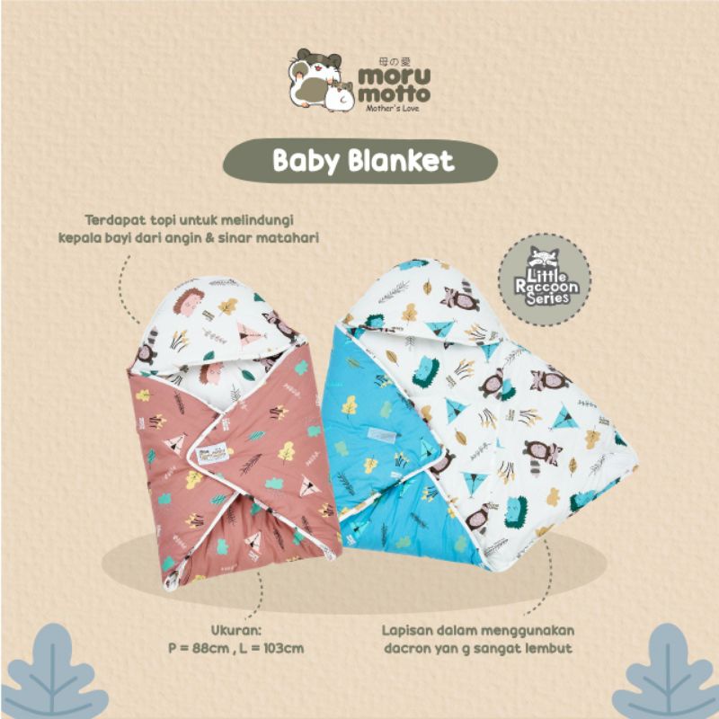 ju/r MMB3001 SELIMUT / BABY BLANKET LITTLE RACCOON MORU MOTTO