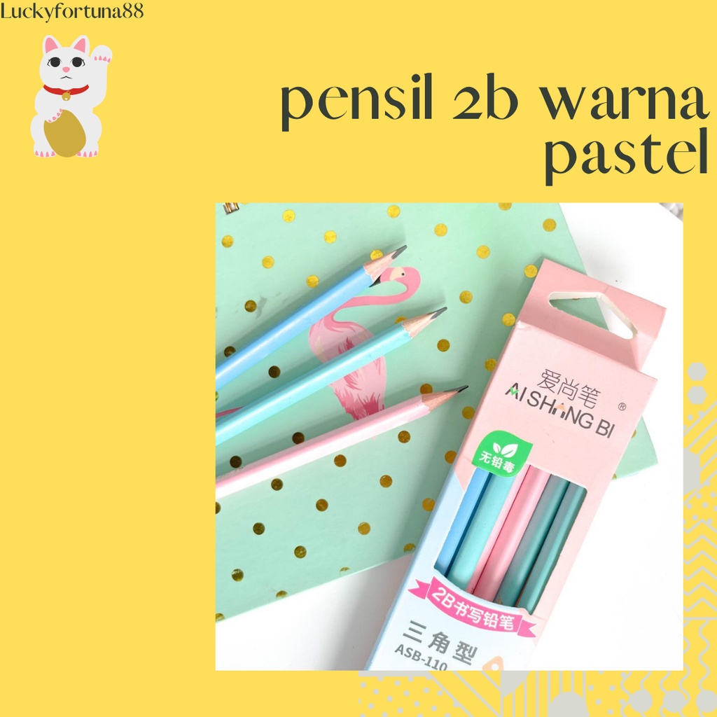 

[Luckyfortuna88] pensil 2b warna pastel pencil 2b warna pastel alat tulis sekolah murah alat tulis kantor murah kualitas premium lucu murah