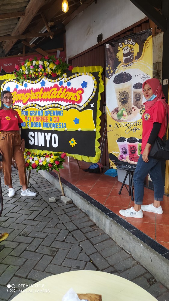 Karangan Bunga Papan Bunga Opening Wedding  Ukuran 2m X 1,25m