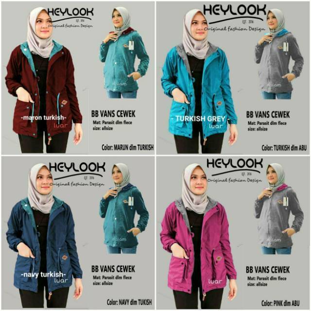  FREE ONGKIR PARKA  HEYLOOK  BOLAK BALIK JAKET  WANITA 