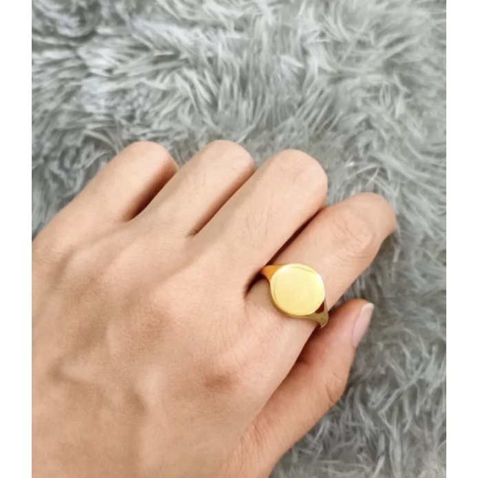 Cincin emas asli kadar 875 model hati cincin signet bisa request huruf ato nama