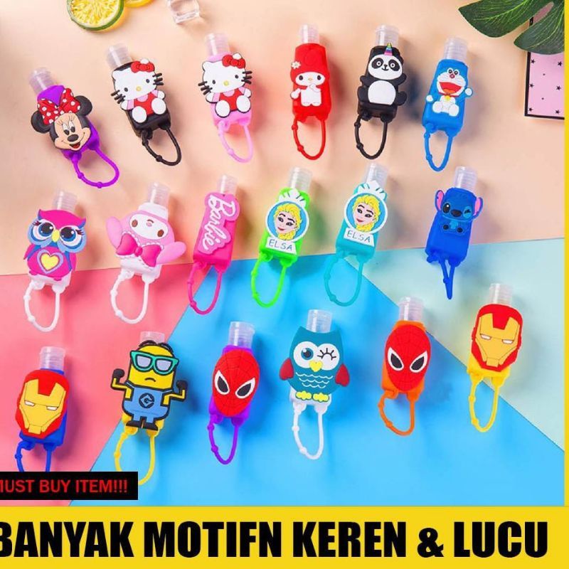 HAND SANITIZER GEL + HOLDER KARAKTER KARTUN ANAK (30ml)