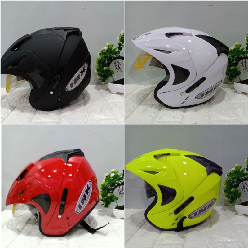 Helm INK SUPERCOPY Centro dan Double Visor Kaca Hitam Busa Tebal-4