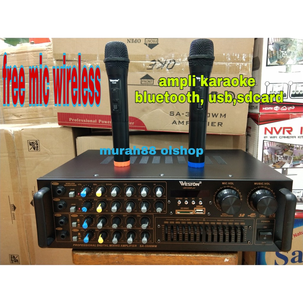 Ampli karaoke weston SA3500 bluetooth bisa karaoke dr youtube FREE MIC