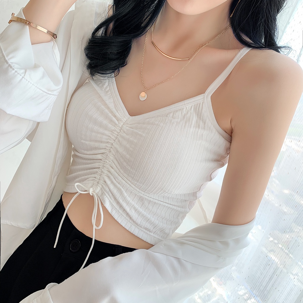 TELLY ➡️ 185 Tank Top Bra Busa Spaghetti Pakaian Dalam Wanita Sexy Tali Sling Tanktop korea import