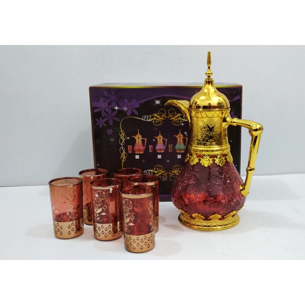 SET- TEKO GELAS CANTIK TEH KOPI ARAB ESTETIK ARABIAN PITCHER
