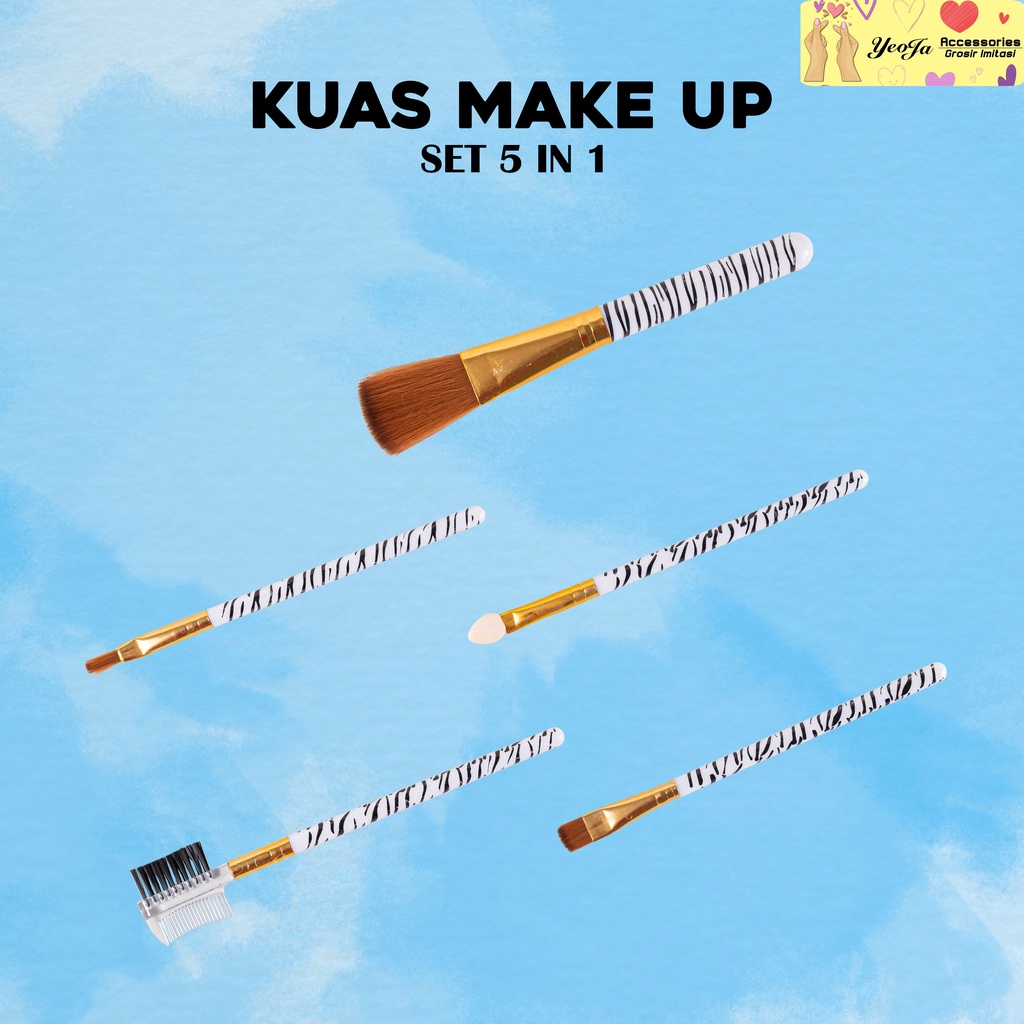 Kuas Make Up Motif 1set isi 5 (4 warna) ( A24 )