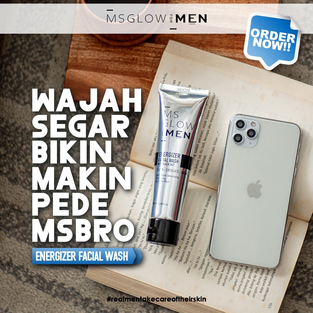 FACIAL WASH MEN MS GLOW / Energizer Facial Wash MS Glow for Men / FACIAL WASH MS GLOW MEN / SABUN WAJAH MS GLOW MEN