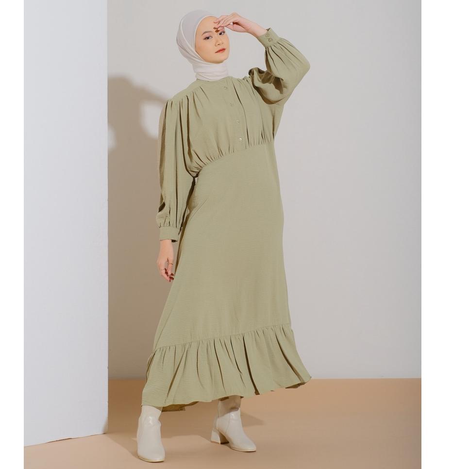 NJA« Mayoutfit Reynava Mididress | Dress Gamis Wanita Layer Ruffle Ready