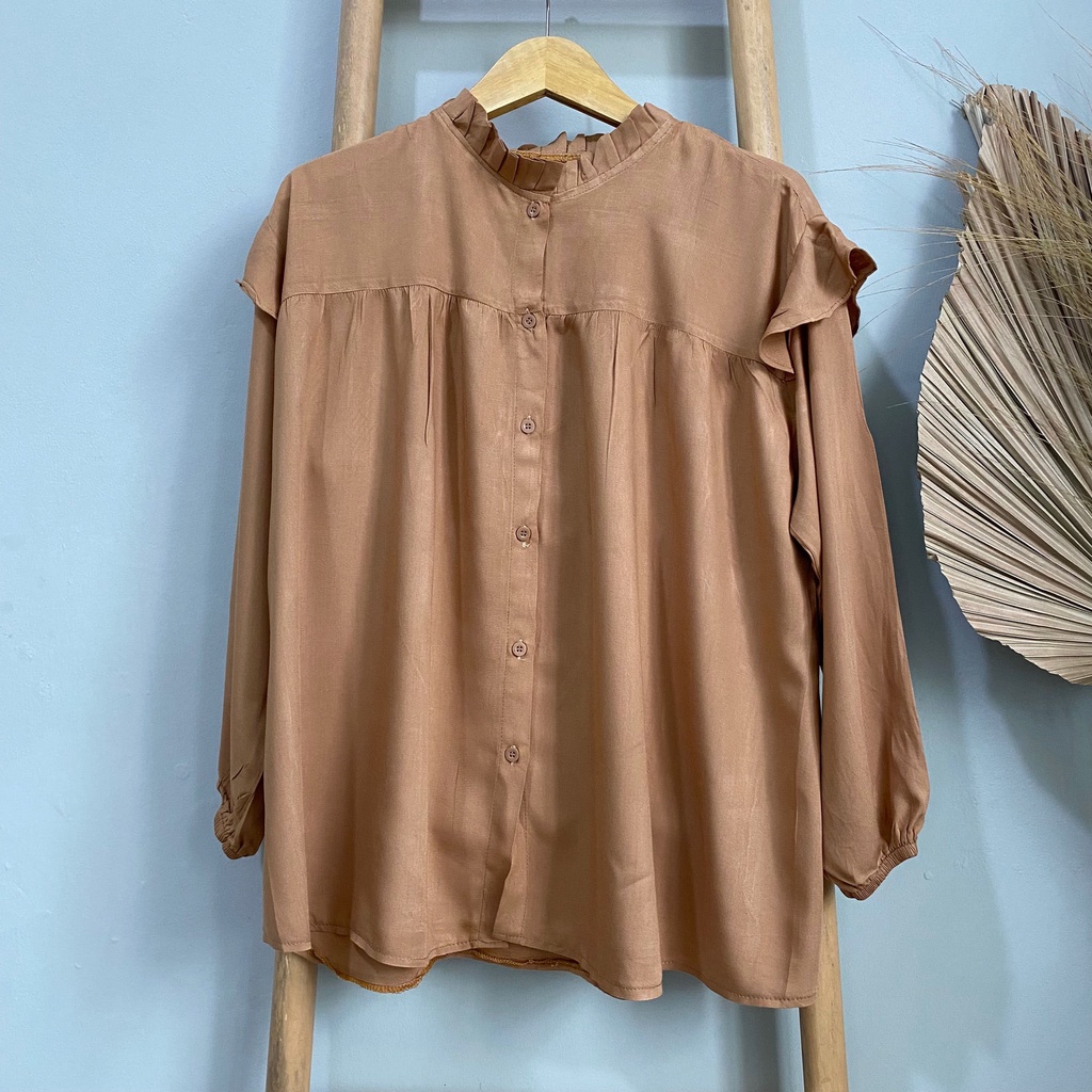 KEMEJA BLOUSE POLOS YUNY KATUN PREMIUM SHIRT BTS B450