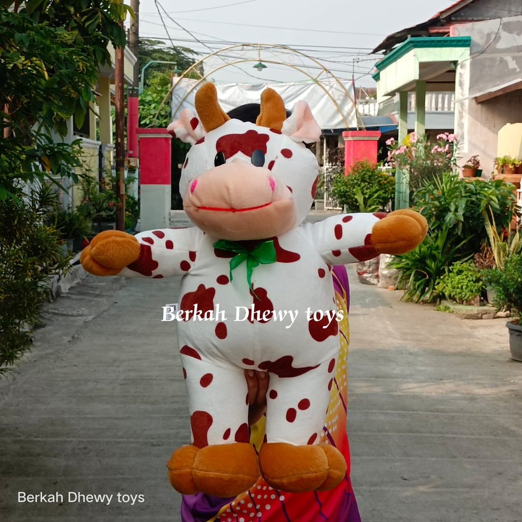 Boneka Sapi Standing Tinggi 50cm dan Tinggi 30cm Berlabel SNI