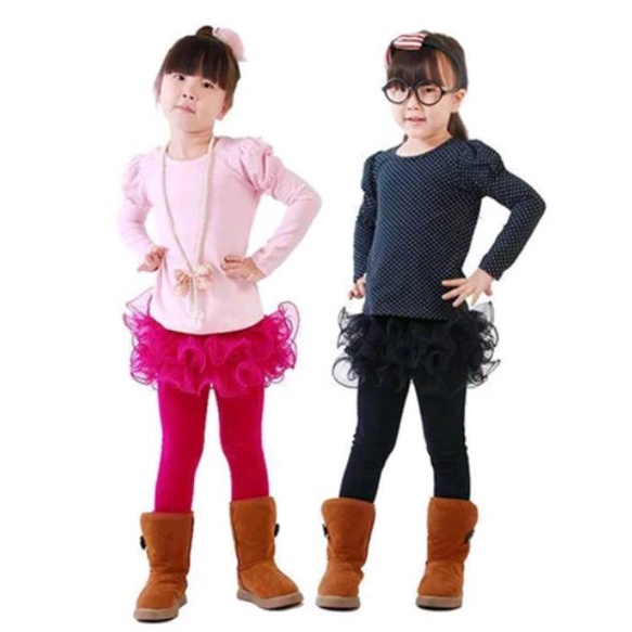 Kids Winter Legging Girls Celana Musim Dingin Fleece