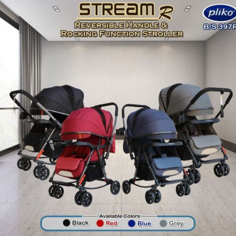Kereta bayi stroller PLIKO STREAM BS387 / STREAM R  BS397R Pegangan depan belakang
