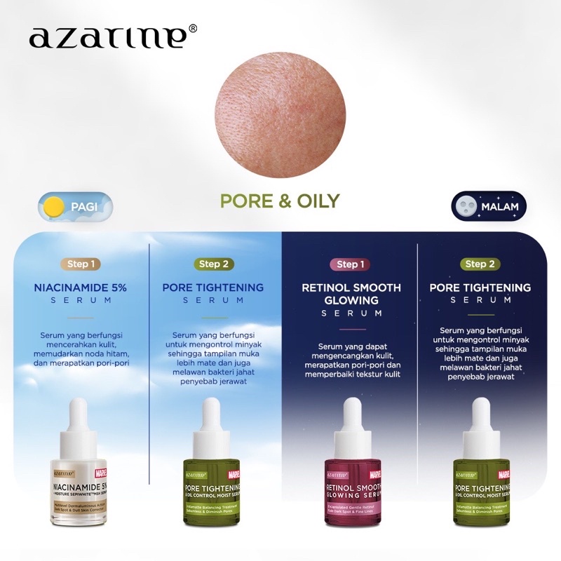 AZARINE Serum Marvel Anti Acne Spot | Niacinamide 5% Serum | AHA BHA PHA Peeling Brightening | Retinol Serum | Anti Aging Serum - 20ml Azarine X Marvel - AZARINE SUPERHERO SERUM