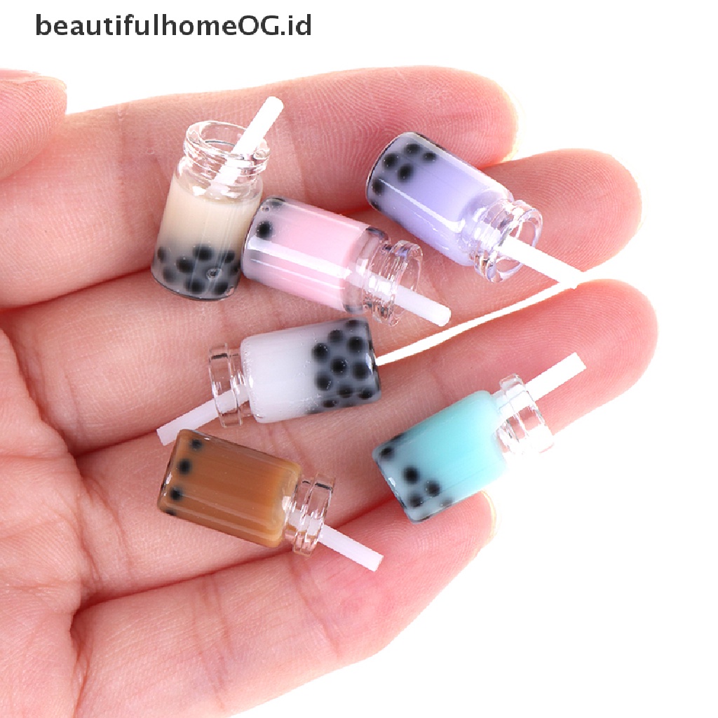 3pcs / Set Mainan Miniatur Gelas milk tea Skala 1: 12 Untuk Dekorasi Rumah Boneka