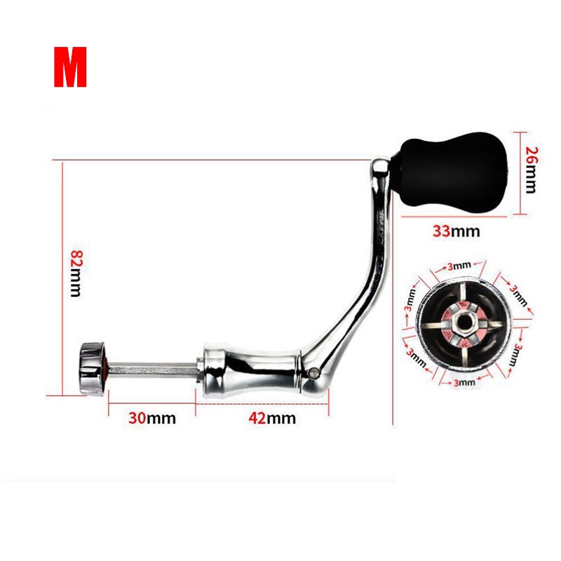 Gagang Reel Pancing/Reel Handle/Handle Power Reel Pancing Cnc Pengganti Ukuran S / M / L Dengan Knob Plastik